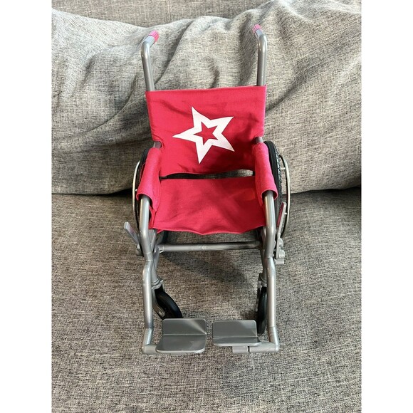 American Girl 18” Doll Berry Red Wheel Chair Only Authentic Toy Wheelchair - Picture 1 of 5